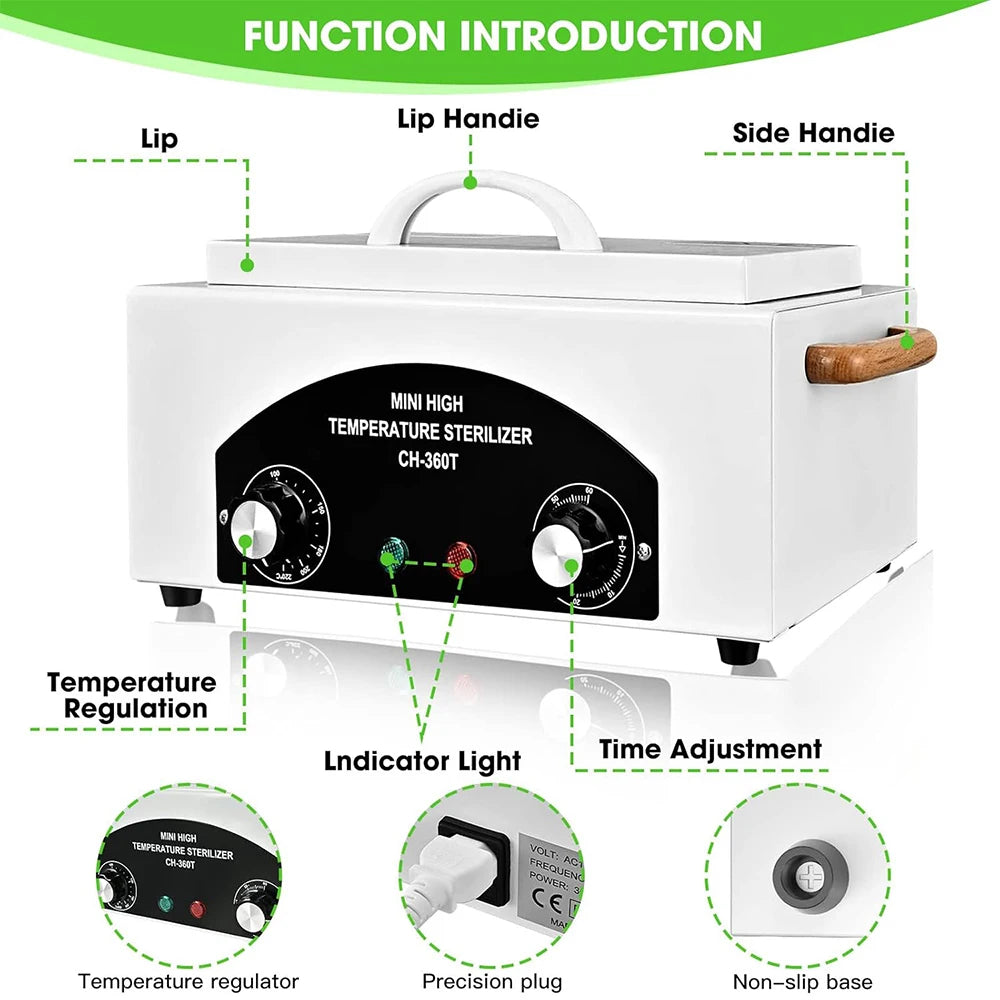 Esterilizador de alta temperatura para Manicura y Peluquería, 300 watts