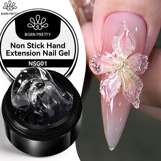 Gel de Extensión de Uñas Transparente y No Pegajoso, 15ml  – Gel Duro Lechoso Jelly para Arte de Uñas 3D y Uñas Postizas