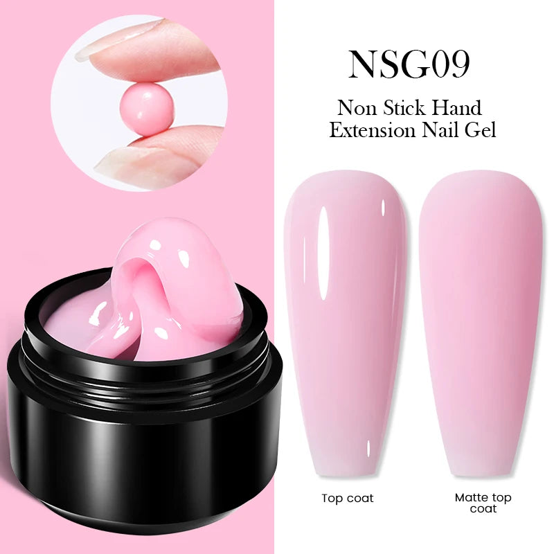 Gel de Extensión de Uñas Transparente y No Pegajoso, 15ml  – Gel Duro Lechoso Jelly para Arte de Uñas 3D y Uñas Postizas