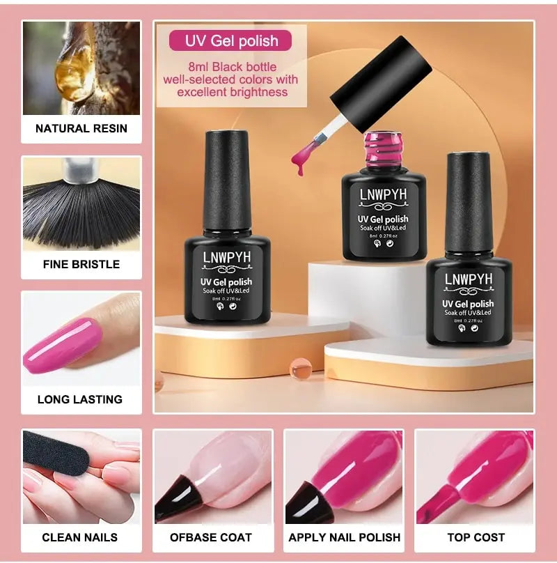 Set de Esmaltes en Gel semi permanente – Kit de 26 Colores