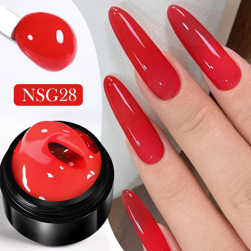 Gel de Extensión de Uñas Transparente y No Pegajoso, 15ml  – Gel Duro Lechoso Jelly para Arte de Uñas 3D y Uñas Postizas