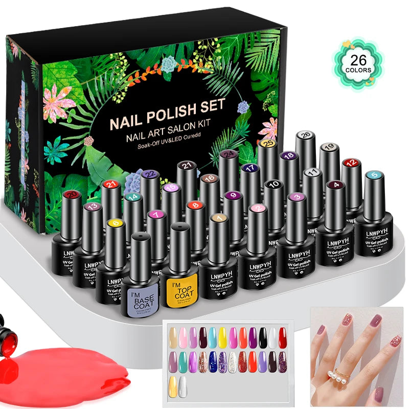 Set de Esmaltes en Gel semi permanente – Kit de 26 Colores