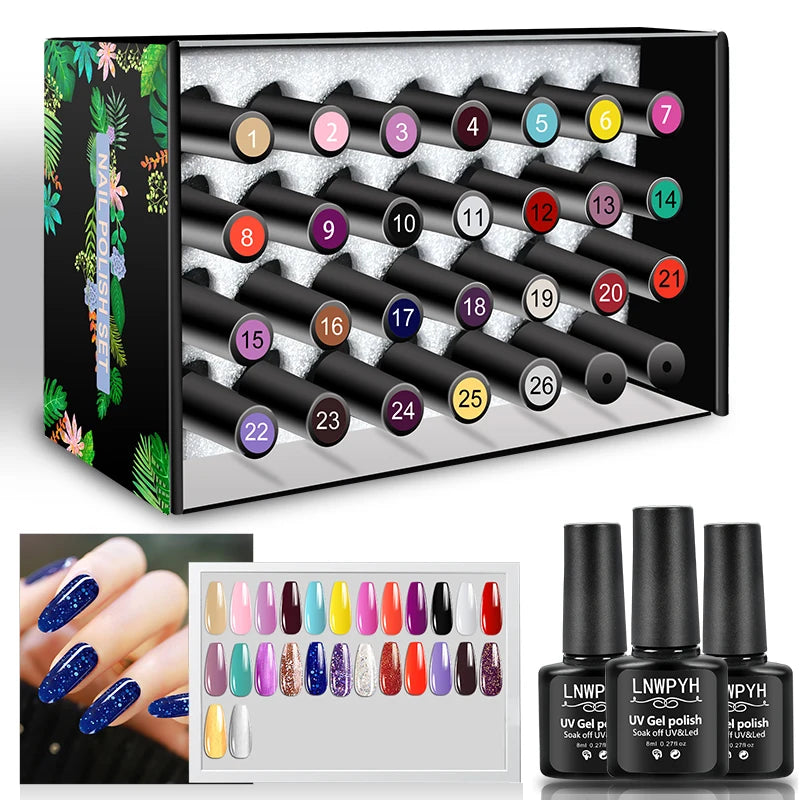 Set de Esmaltes en Gel semi permanente – Kit de 26 Colores